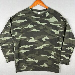 Athleta Camo‎ Sweatshirt Womans Small Studio to Street Stretch Activewear Comfy